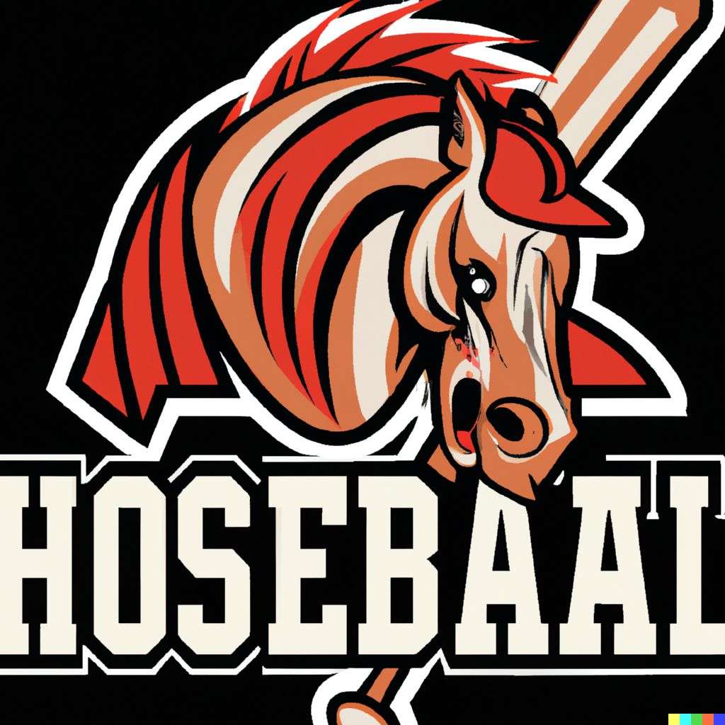 a horse, baseball team emblem design